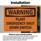 Signmission Plant Emergency Shut Down Switch, 7 in W x Rectangle, Vinyl Decal OS-2PACK-WS-D-57-L-12320 - alternate 5